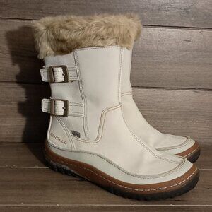 Merrell Decora Chant Women Snow Boots J48428 Size 8.5 White Faux Leather